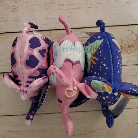 Lot of 3 NEW Pop Art Soft 7" Elephant Plush Gypsy, Angelphant, Dahli - Picture 9 of 9